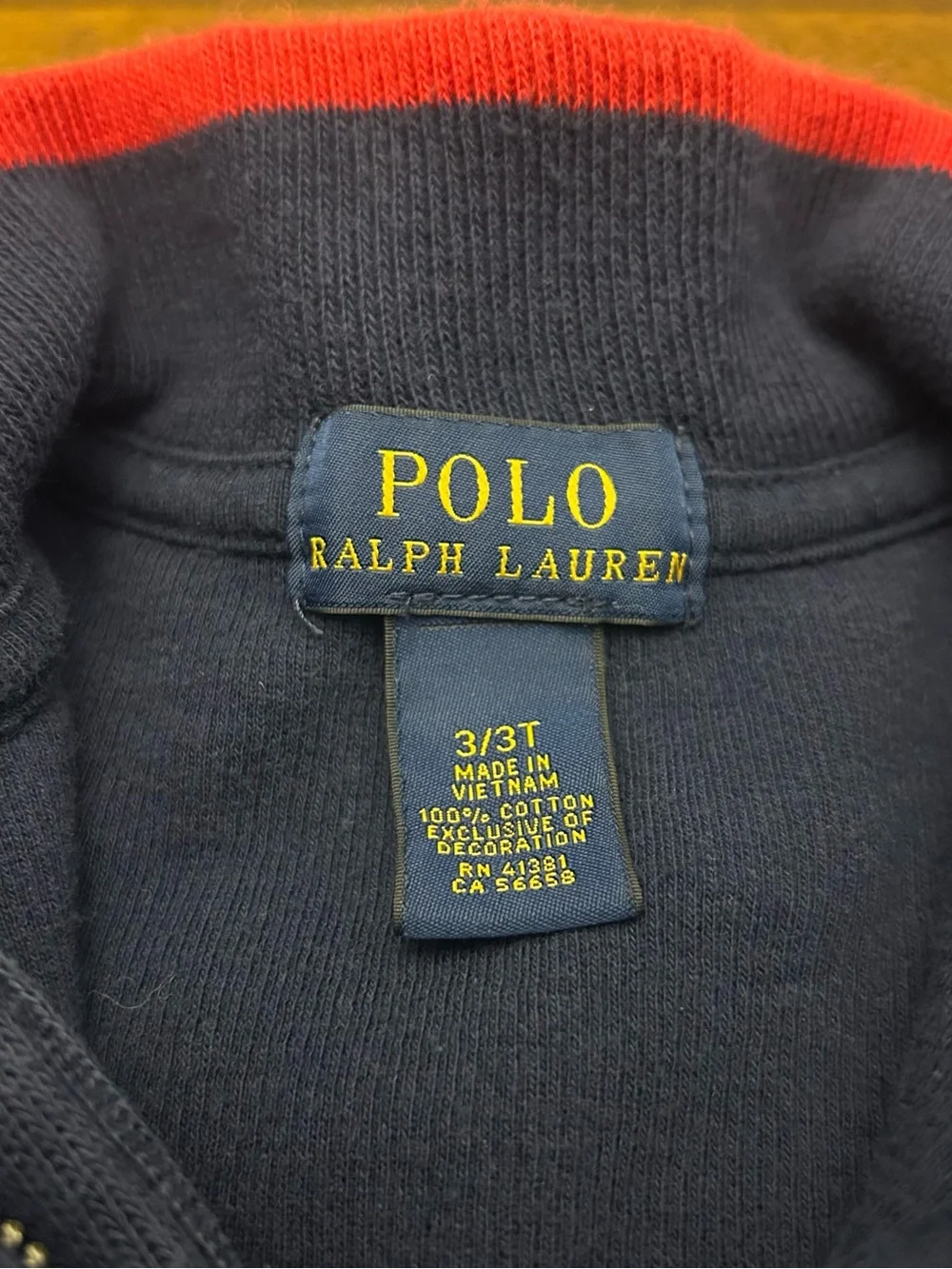 Ralph Lauren Navy Half-Zip Pullover with Red Pony Accent